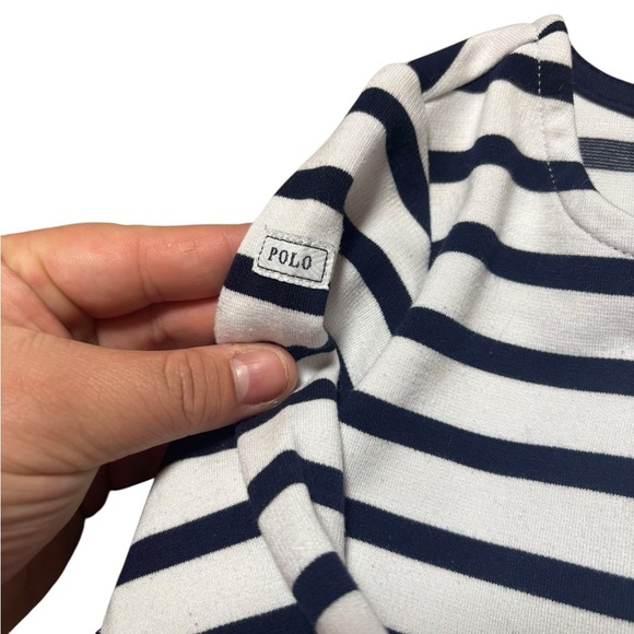 Ralph Lauren Baby Girls French Navy Striped Fit & Flare Dress 12M - Picture 3 of 5